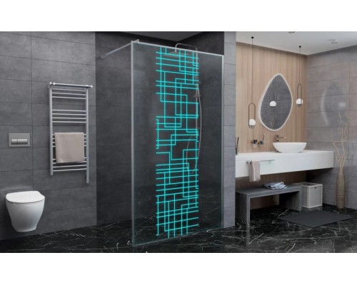 Душевая перегородка Avacan LC110 AVA 110x200 стекла с рисунком, профиль хром