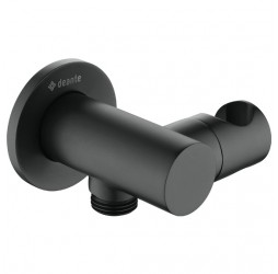 Deante CASCADA NERO Угловой соединитель с держателем лейки круглый, черный
