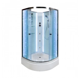 Душевая кабина Avacan EM2710NLED+GM AVA 100x100 б/к, LED, гидромассаж, стекла с узором, профиль хром