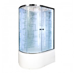 Душевая кабина Avacan EM5012RLED AVA 120x90 LED, правая, стекла с рисунком, профиль хром