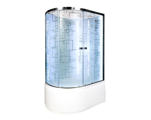 Душевая кабина Avacan EM5012RLED AVA 120x90 LED, правая, стекла с рисунком, профиль хром