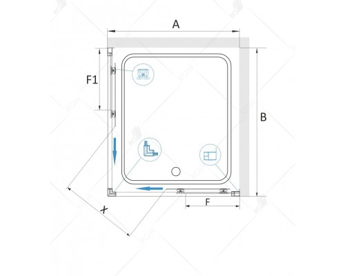 Душевой уголок RGW Classic CL-34-B 80x80 стекла прозрачные, 5мм профиль черный 32093488-14