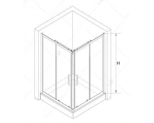 Душевой уголок RGW Classic CL-34-B 80x80 стекла прозрачные, 5мм профиль черный 32093488-14