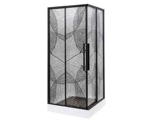 Душевой уголок Avacan KB 100-110 AVA 100x100 стекла с рисунком, профиль черный