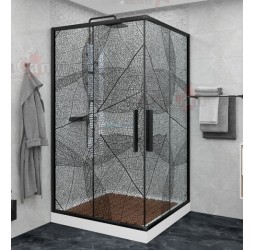 Душевой уголок Avacan KB 100-110 AVA 100x100 стекла с рисунком, профиль черный