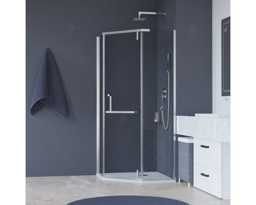 Душевой уголок, трапеция RGW HO-081 прозрачное cтекло цвет профиля 8 мм 350608188-11