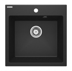 Deante Evora графитовый металлик - мойка 1 чаша, 500*500*216 мм + сифон SPACE SAVER