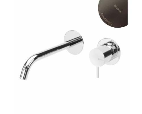 Смеситель для раковины скрытого монтажа Leaf 167 012 1MG Gunmetal (излив 200 мм)