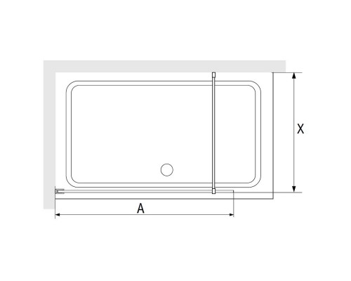 Душевая перегородка RGW WA-012B неподвижное Walk In cтекло прозрачное(Принт), 8 мм 90*200 чёрный 35101290-84