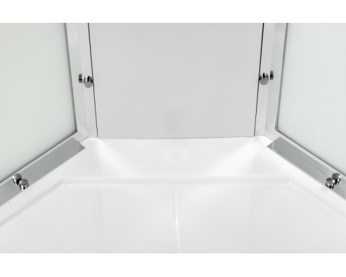 Душевая кабина AvaCan EM5011NLED+GM AVA 110x110 б/к с LED и гидромассажем, стекла с узором, профиль хром