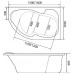 Ванна акриловая 1Марка "AURA" 160*105 R угольная без каркаса и панели