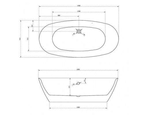 ABBER акриловая ванна слив-перелив стальной каркас 180x84x54 I AB9205