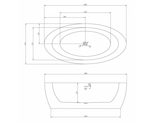 ABBER акриловая ванна слив-перелив стальной каркас 185x91x58 I AB9206