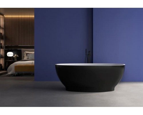 ABBER акриловая ванна слив-перелив цвет черный матовый 165x80x60 I AB9207MB