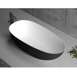 ABBER акриловая ванна слив-перелив цвет черный матовый 170x80x58 I AB9211MB