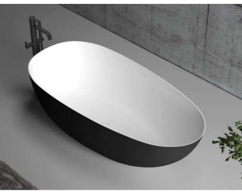 ABBER акриловая ванна слив-перелив цвет черный матовый 170x80x58 I AB9211MB