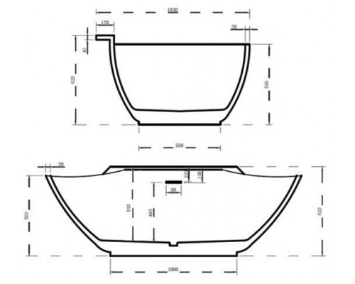 ABBER акриловая ванна слив-перелив стальной каркас 172x103x62 I AB9237