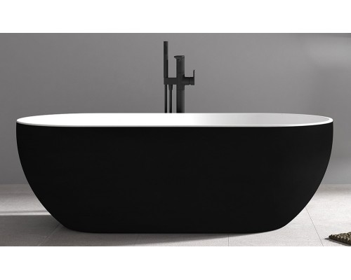 ABBER акриловая ванна слив-перелив цвет черный матовый 172x79x58 I AB9241MB