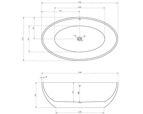 ABBER акриловая ванна слив-перелив стальной каркас 175x100x58 I AB9249