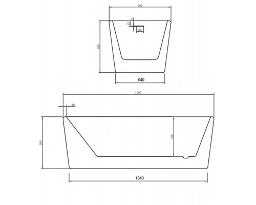 ABBER акриловая ванна слив-перелив стальной каркас 170x70x58 I AB9272-1.7