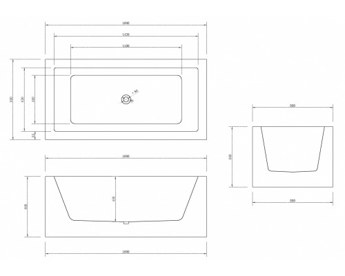 ABBER акриловая ванна слив-перелив стальной каркас 160x80x60 I AB9406-1.6