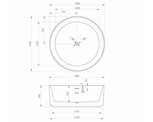 ABBER акриловая ванна слив-перелив стальной каркас 150x150x58 I AB9442