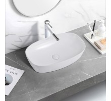 Умывальник накладной керамический белый ABBER Rechteck, AC2206 60.5x39x14