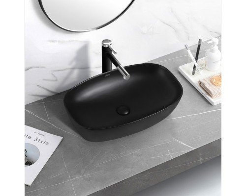 Умывальник накладной ABBER Rechteck AC2206MB черная матовая