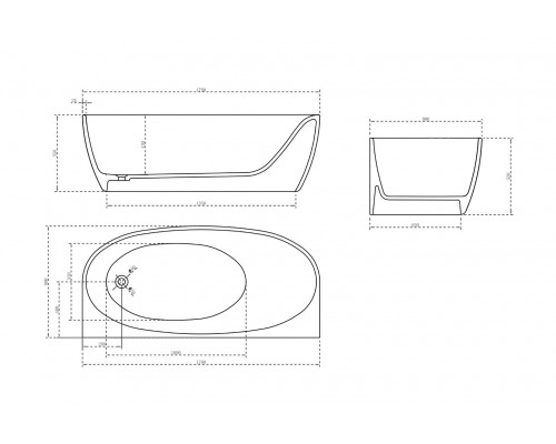 ABBER KARBON отдельностоящая ванна из карбона 170x80x55 I AK9004