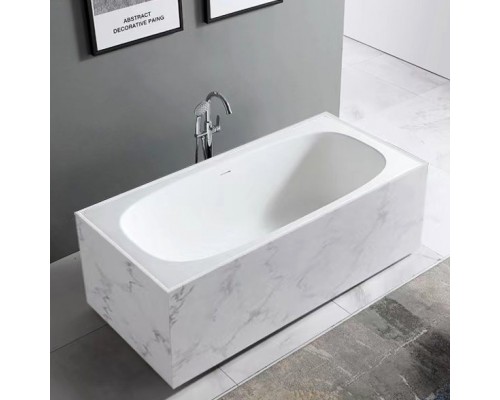 ABBER ванна из искусственного камня цвет белый мрамор 180х85х60 I AS9501GB