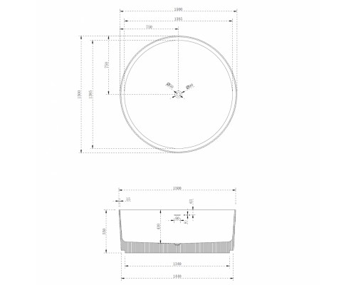 ABBER ванна из искусственного камня цвет: белый матовый 150x150x55 I AS9679