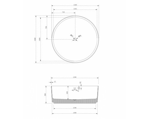 ABBER ванна из искусственного камня цвет голубой 150x150x55 I AS9679Blau
