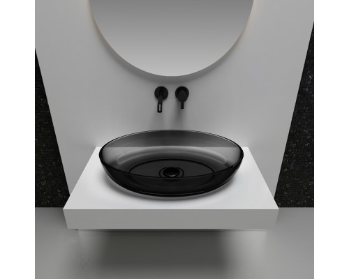 Умывальник накладной полиэфирная смола ABBER Kristall AT2801Onyx черная