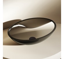 Умывальник накладная прозрачная ABBER Kristall AT2802Onyx черная