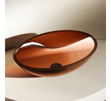 Умывальник накладная прозрачная ABBER Kristall AT2802Opal коричневая