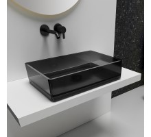 Умывальник накладная прозрачная ABBER Kristall AT2803Onyx черная