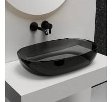 Умывальник накладная прозрачная ABBER Kristall AT2805Onyx черная