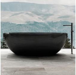 ABBER прозрачная ванна из полиэфирной смолы цвет черный 165х78х58 I AT9701Onyx