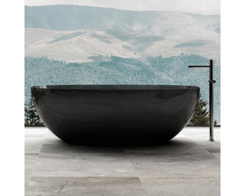 ABBER прозрачная ванна из полиэфирной смолы цвет черный 165х78х58 I AT9701Onyx