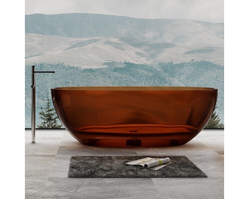 ABBER прозрачная ванна из полиэфирной смолы цвет коричневый 165х78х58 I AT9701Opal