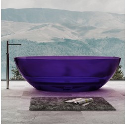 ABBER прозрачная ванна из полиэфирной смолы цвет фиолетовый 180х85х52 I AT9702Amethyst