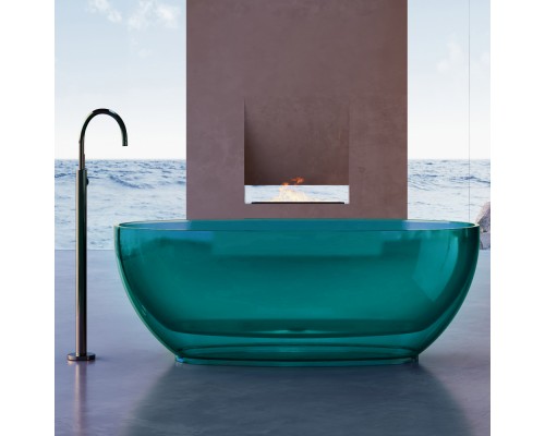 ABBER прозрачная ванна из полиэфирной смолы цвет бирюзовый 170x75x55 I AT9703Aquamarin