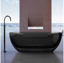 ABBER прозрачная ванна из полиэфирной смолы цвет черный 170х75х55 I AT9703Onyx