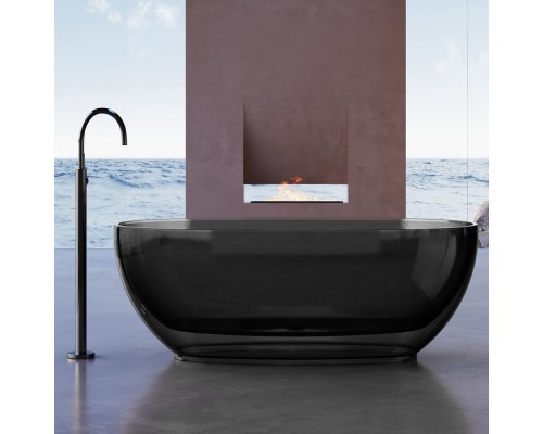 ABBER прозрачная ванна из полиэфирной смолы цвет черный 170х75х55 I AT9703Onyx