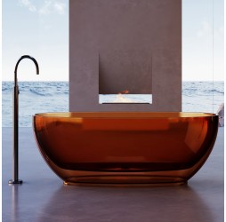ABBER прозрачная ванна из полиэфирной смолы цвет коричневый 170х75х55 I AT9703Opal