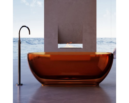 ABBER прозрачная ванна из полиэфирной смолы цвет коричневый 170х75х55 I AT9703Opal