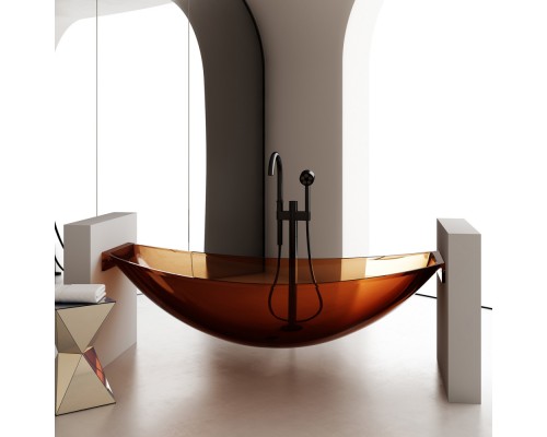 ABBER прозрачная подвесная ванна из полиэфирной смолы цвет красный 180x80x51.2 I AT9704Opal