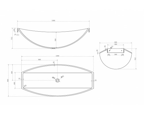 ABBER прозрачная подвесная ванна из полиэфирной смолы цвет красный 180x80x51.2 I AT9704Opal