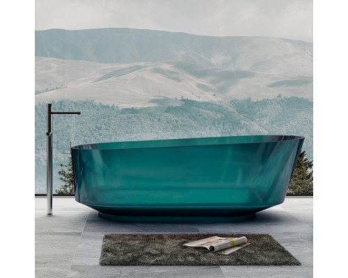 ABBER прозрачная ванна из полиэфирной смолы цвет бирюзовый 170x80x58 I AT9706Aquamarin