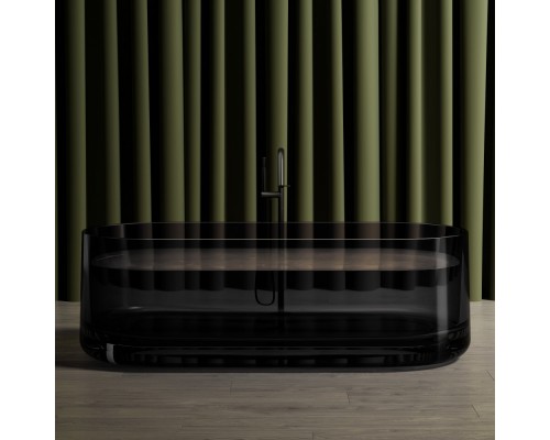 ABBER прозрачная ванна из полиэфирной смолы цвет черный 170x75x55 I AT9708Onyx